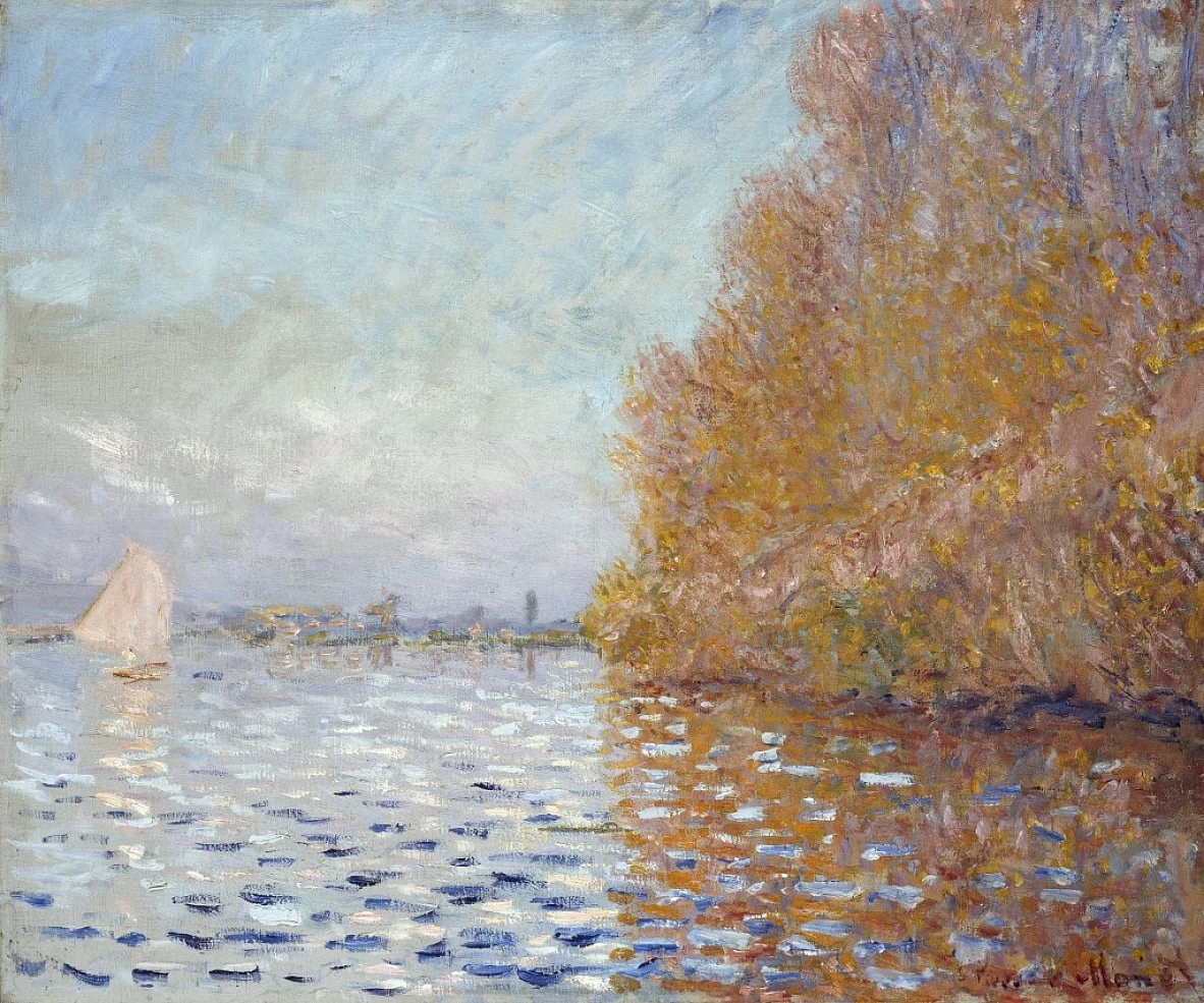 Bacino di Argenteuil con una singola barca a vela